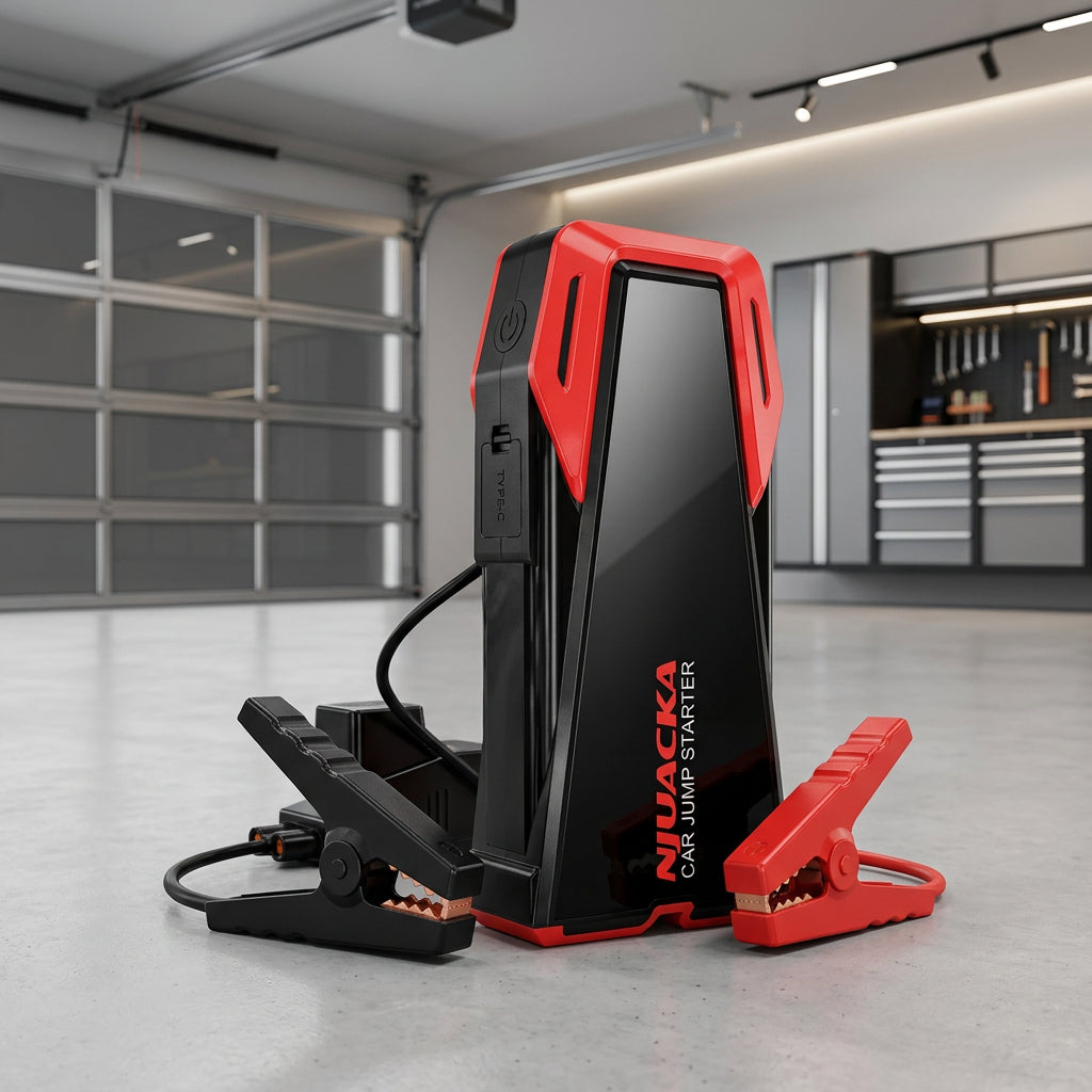 Portable Car Jump Starter with USB Power Bank & LED Emergency Light